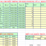 File excel lập bảng tính tiền khách sạn hay